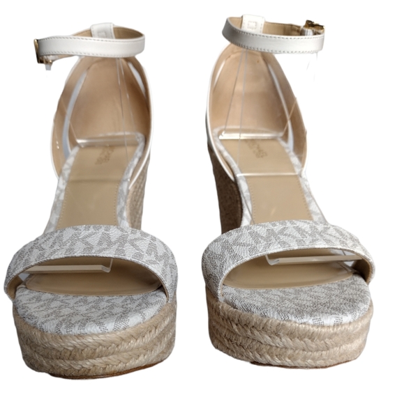 MICHAEL KORS Kimberly Logo and Leather Wedge Sandal - Picture 3 of 9